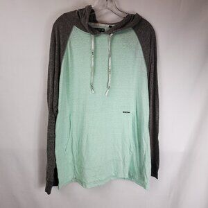 Ocean Current Light Mint Green & Grey Mens XL Hoodie Long Slv